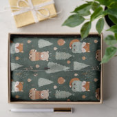 Grillige Kerstboom met Rode Vos Donkergroen Tissuepapier (Geschenk)