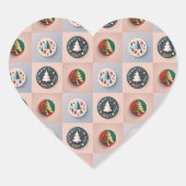 Grillige Kerstboom Patroon Hart Sticker (Voorkant)