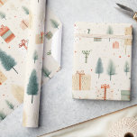 Grillige kerstcadeaus & dennenbomen Waterverf Cadeaupapier<br><div class="desc">Omarm de betoverende essentie van het feestelijke seizoen met onze Whimsical Christmas Presents & Pine Trees Waterverf Wrapping Paper. Dit charmante stuk uit ons Whimsical Christmas Collectie combineert prachtig de allure van verspreide dennenbomen met waterverf cadeaus, het vastleggen van een magische en serene wintersfeer. Het zachte neutrale palet, geïnspireerd door...</div>