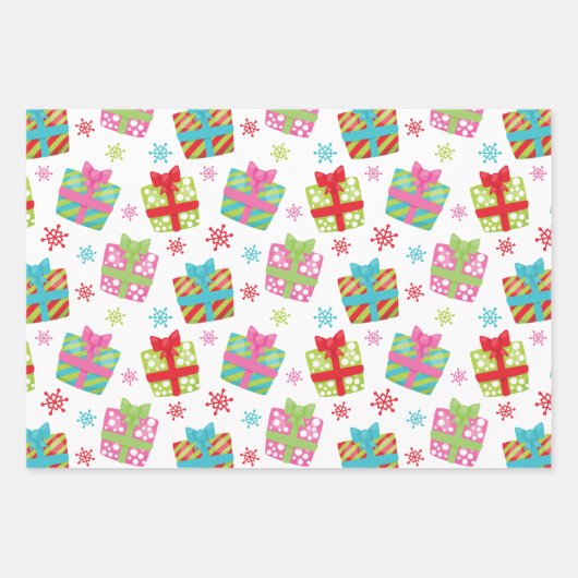 Grillige kerstcadeaus inpakpapier vel (Voorkant)