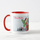 Grillige Kerstelf Kerstcadeaus Blauw Mok (Links)