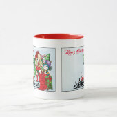 Grillige Kerstelf Kerstcadeaus Blauw Mok (Midden)
