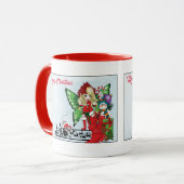 Grillige Kerstelf Kerstcadeaus Blauw Mok (Voorkant links)