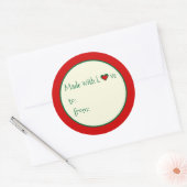 Grillige Kerstelijke Gemaakt met Liefde Schrijf Op Ronde Sticker (Envelop)