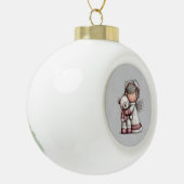 Grillige Kerstengel Keramische Bal Ornament (Links)
