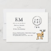 Grillige Kerstfeest - Rendier Doodle Tekstset Kaart (Voorkant)