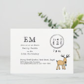 Grillige Kerstfeest - Rendier Doodle Tekstset Kaart (Staand voorkant)