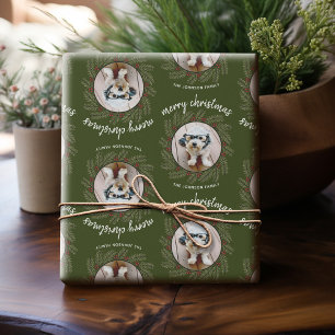 Grillige Kerstfoto - Calligrafie - Takken Cadeaupapier