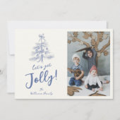 grillige kerstfoto met krabbel feestdagenkaart (Voorkant)