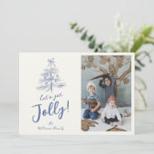 grillige kerstfoto met krabbel feestdagenkaart (Staand voorkant)