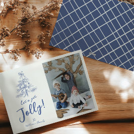 grillige kerstfoto met krabbel feestdagenkaart