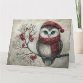 Grillige kerstkaart rood zwart kaart (Voorkant)