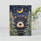 Grillige kerstkaart van beer (Staand voorkant)