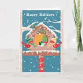 Grillige Kerstkaart van Kardinaal Koppel Feestdagen Kaart (Voorkant)