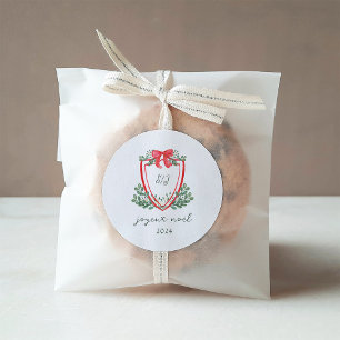 grillige kerstkam   Joyeux Noël Ronde Sticker