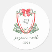 grillige kerstkam | Joyeux Noël Ronde Sticker (Voorkant)