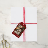 Grillige Kerstkat Winter Juffrouw Kunst Cadeautag Cadeaulabel (Met Touw)