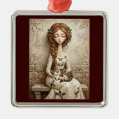 Grillige Kerstkat Winter Juffrouw Ornament (Voorkant)