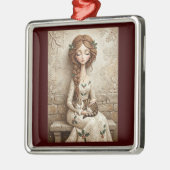 Grillige Kerstkat Winter Juffrouw Ornament (Links)