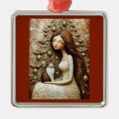 Grillige Kerstkat Winter Juffrouw Ornament (Voorkant)