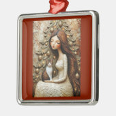 Grillige Kerstkat Winter Juffrouw Ornament (Links)