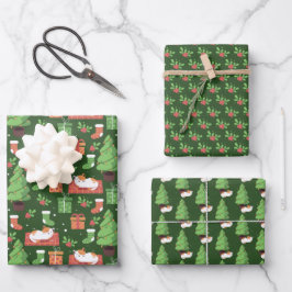 grillige kerstkatten inpakpapier vel