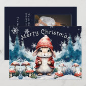 Grillige Kerstkonijn Vakantiefotokaart Feestdagenkaart (Voorkant / Achterkant)