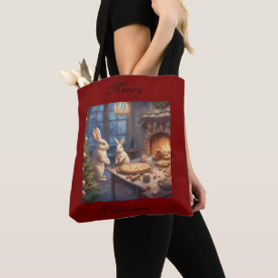 Grillige Kerstkonijnen Bakken vakantie-totebag Tote Bag