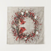 Grillige Kerstkrans Wandkleed (Voorkant (horizontaal))
