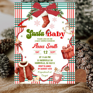 Grillige Kerstman Baby Baby Shower Kaart