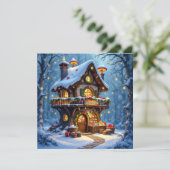 Grillige Kerstman Werkplaats Gepersonaliseerde Ker Feestdagenkaart (Staand voorkant)