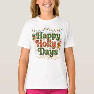 Grillige Kerstontwerp met Gemberkoek & Sneeuw T-shirt