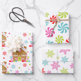 Grillige Kerstpatronen Inpakpapier Vel