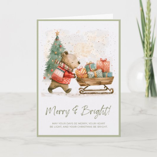Grillige Kerstscène Kaart (Voorkant)