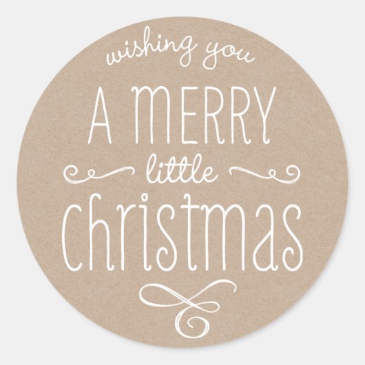 GRILLIGE KERSTTYPOGRAFIE trendy schattige kraft Ronde Sticker (Voorkant)