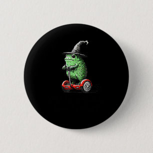 Grillige Kikker Tovenaar Gaat Dwaasheden Uithalen Ronde Button 5,7 Cm