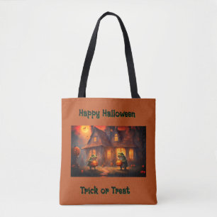Grillige kikkers versieren voor Halloween Tote Bag