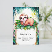 Grillige Kinder Sloth Verjaardag Bedankkaart (Staand voorkant)