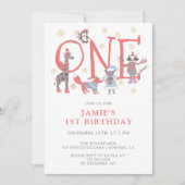 grillige Kind's Winter 1e Verjaardagsuitnodiging Kaart (Voorkant)