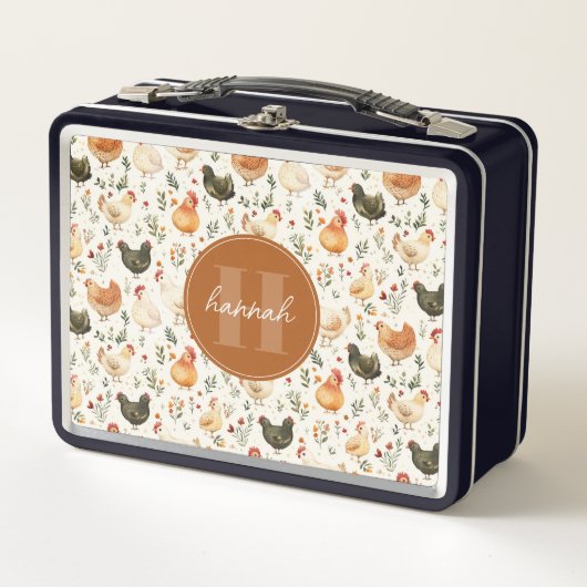 Grillige Kip Metalen Lunchbox (Voorkant)