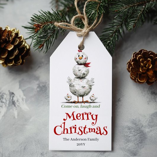Grillige Kippen Kerstcadeautag Aangepast Cadeaulabel