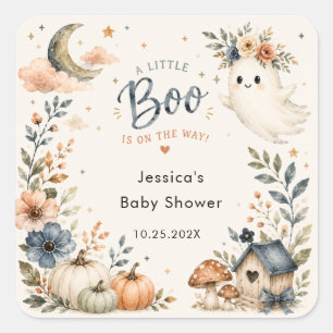 Grillige Kleine Boo Op Weg Baby Shower Vierkante Sticker