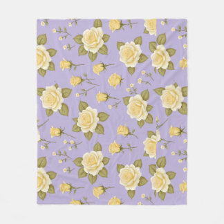 Grillige Kleine Gele En Witte Rozen Fleece Deken
