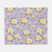 Grillige Kleine Gele En Witte Rozen Fleece Deken (Voorkant (Horizontaal))