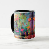 grillige kleurenexplosie mok (Voorkant links)