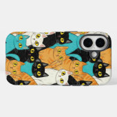 Grillige Kleurpotlood Kat Menigte Case-Mate iPhone Case (Achterkant (horizontaal))