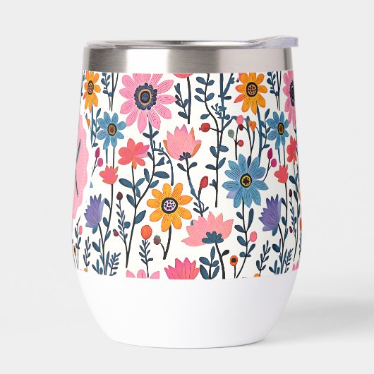  grillige kleurrijke bloemen monogrammed (Links)