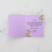 Grillige Kleurrijke Bloemen op Paarse Moederdag Kaart (Binnen)