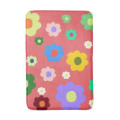 grillige kleurrijke bloemenretro, vrolijk badmat (Voorkant Verticaal)