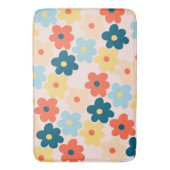 grillige kleurrijke bloemenretro vrolijke preppy badmat (Voorkant Verticaal)